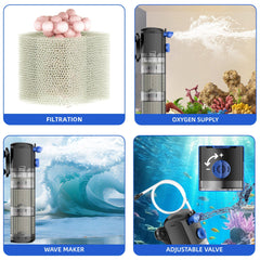 FREESEA alto caudal de 132 GPH, flujo ajustable para acuarios.