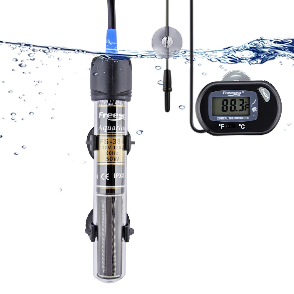 FREESEA calentador 50W para acuario betta, calentamiento estable