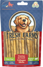 Fresh Farms palitos de colágeno para perros, empaque de 25 unidades, sin cuero.