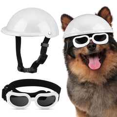 Frienda casco para perro, protección de cabeza durante paseos en moto