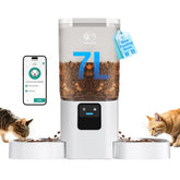 Frienhund Alimentador Automatico Gatos Dos Bocas, dos comederos para convivencia sin conflictos.