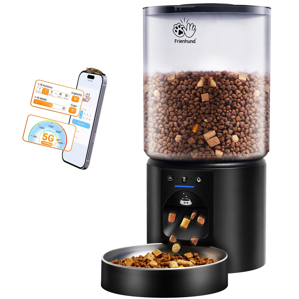 Frienhund alimentador gato con control remoto para programar comidas
