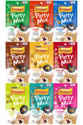 Friskies Party Mix Crunch Wild West: trozos crujientes para juego diario y limpieza dental suave.