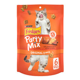 Friskies Party Mix Original Crunch, paquete de 6 oz, snack entre comidas para gatos.