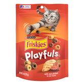 Friskies Playfuls bolsas 6oz con pollo e hígado, ideal para jugar y premiar al gato.