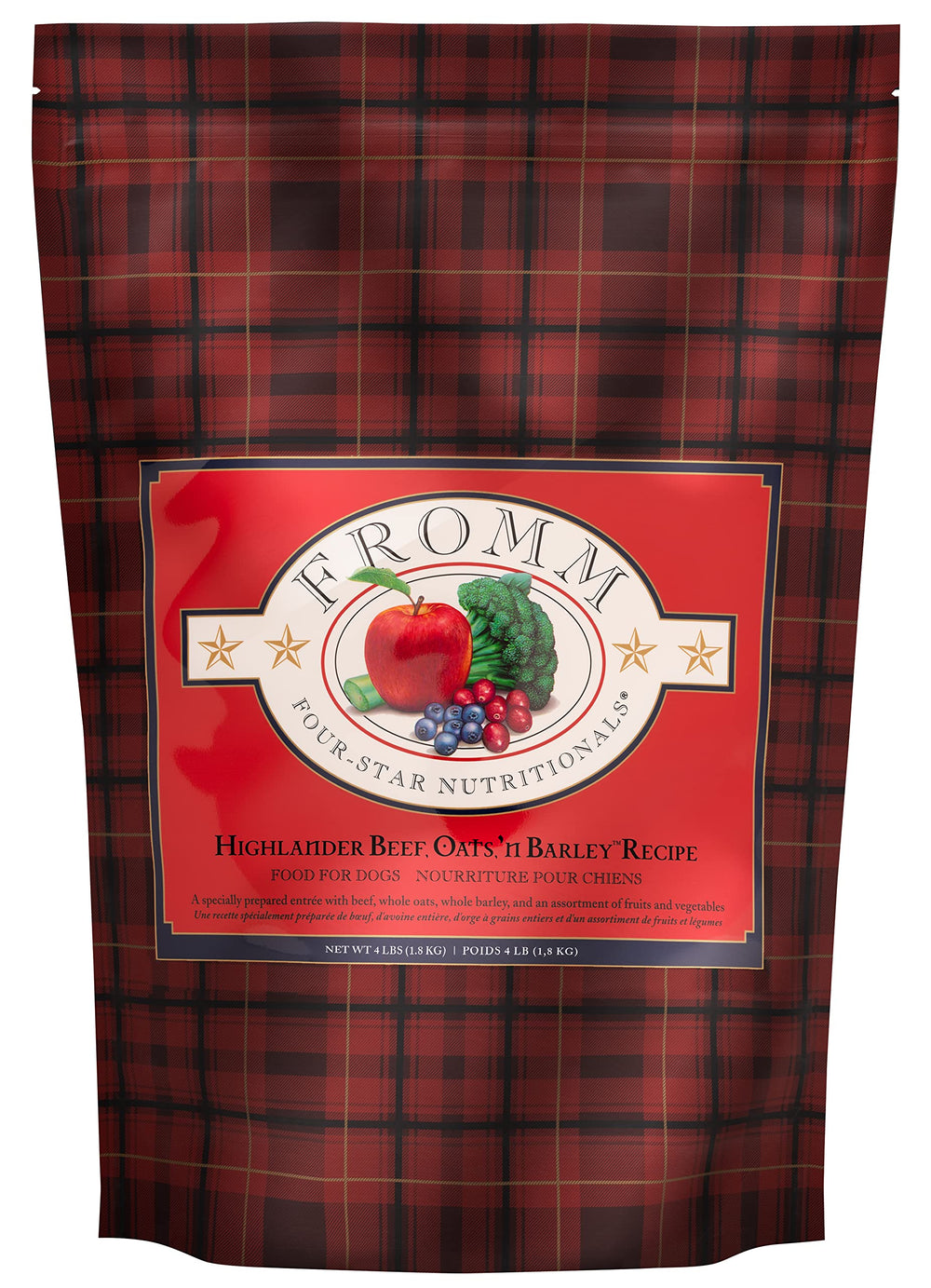 Fromm Four-Star Highlander: bolsa de 4 lb para alimentación diaria de perros de todas las edades.