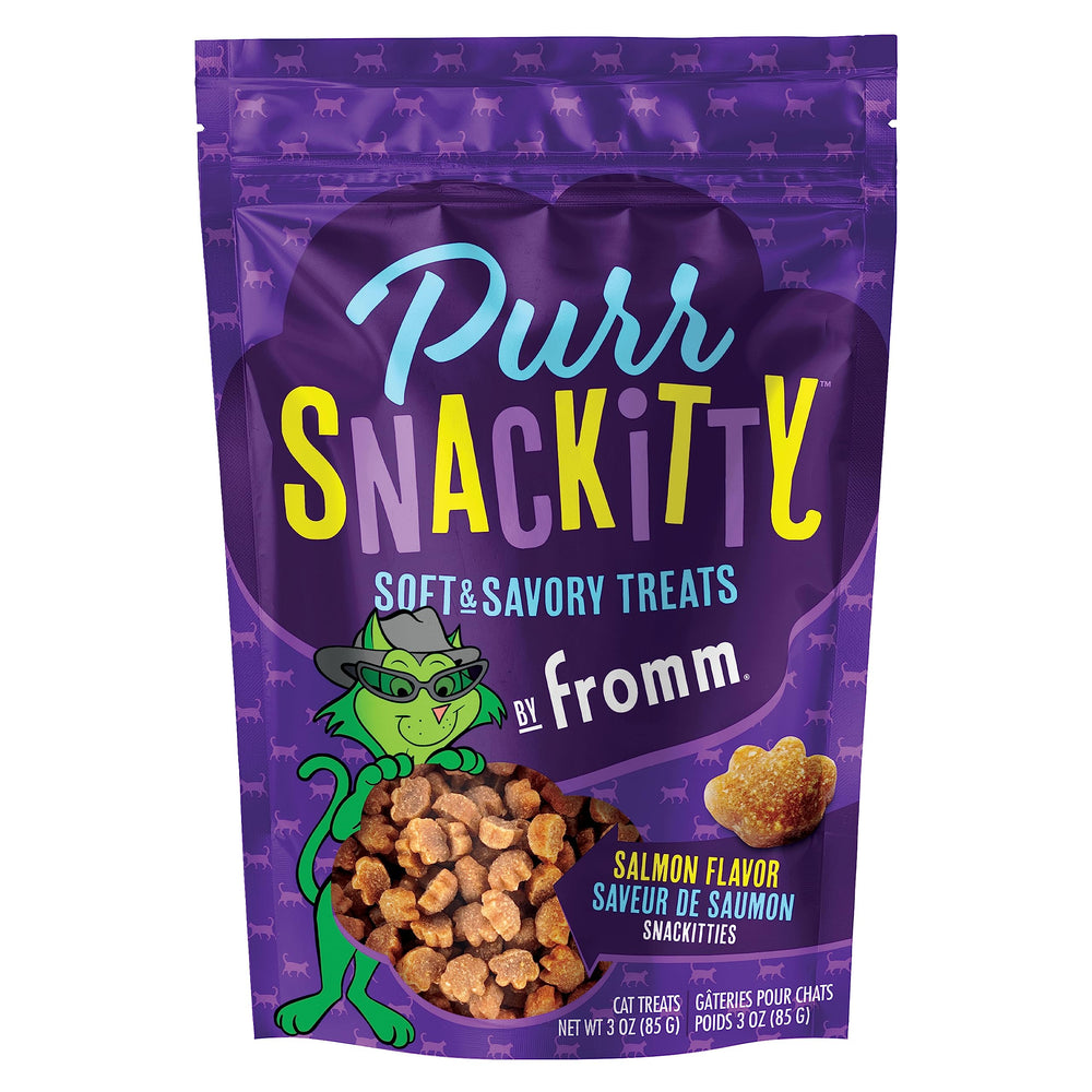 Fromm PurrSnackitty recompensas para gatos con salmón en bolsa de 3oz, premio diario.