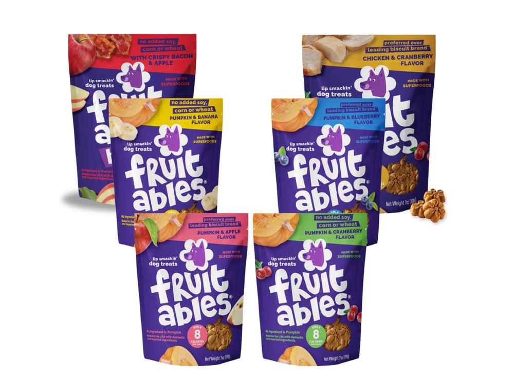 Fruitables Pumpkin Apple 7oz: snack crujiente para entrenamiento de perros.