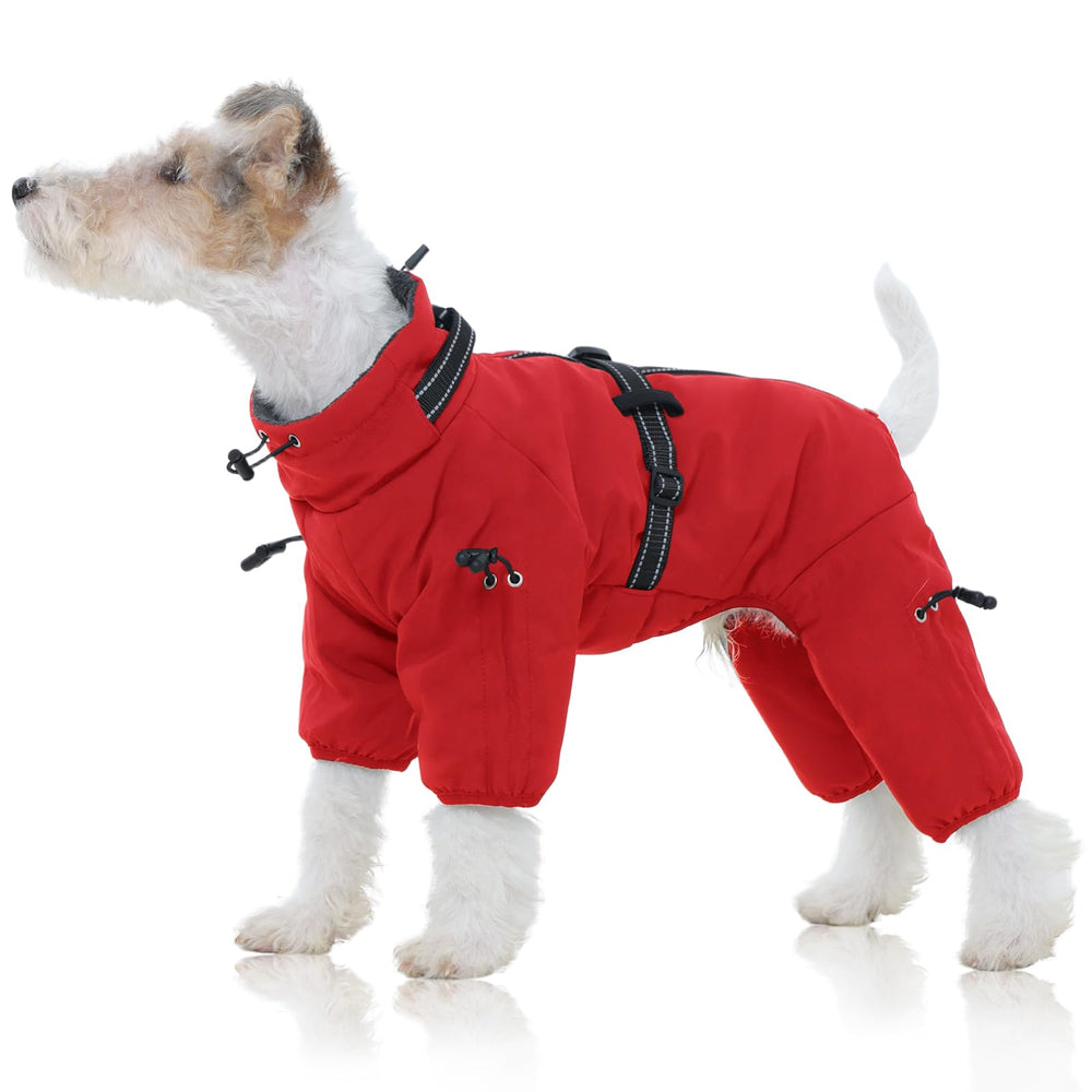 FUAMEY abrigo para perro con cuerpo completo y cierre trasero para vestir fácilmente en frío.