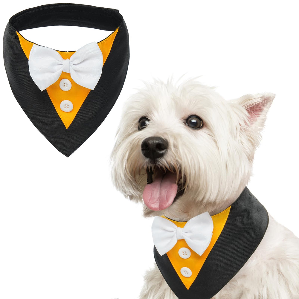 FUAMEY esmoquin canino con lazo, ideal para fiestas y fotos.