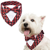 FUAMEY tuxedo para perro XS visto de frente con look navideño elegante