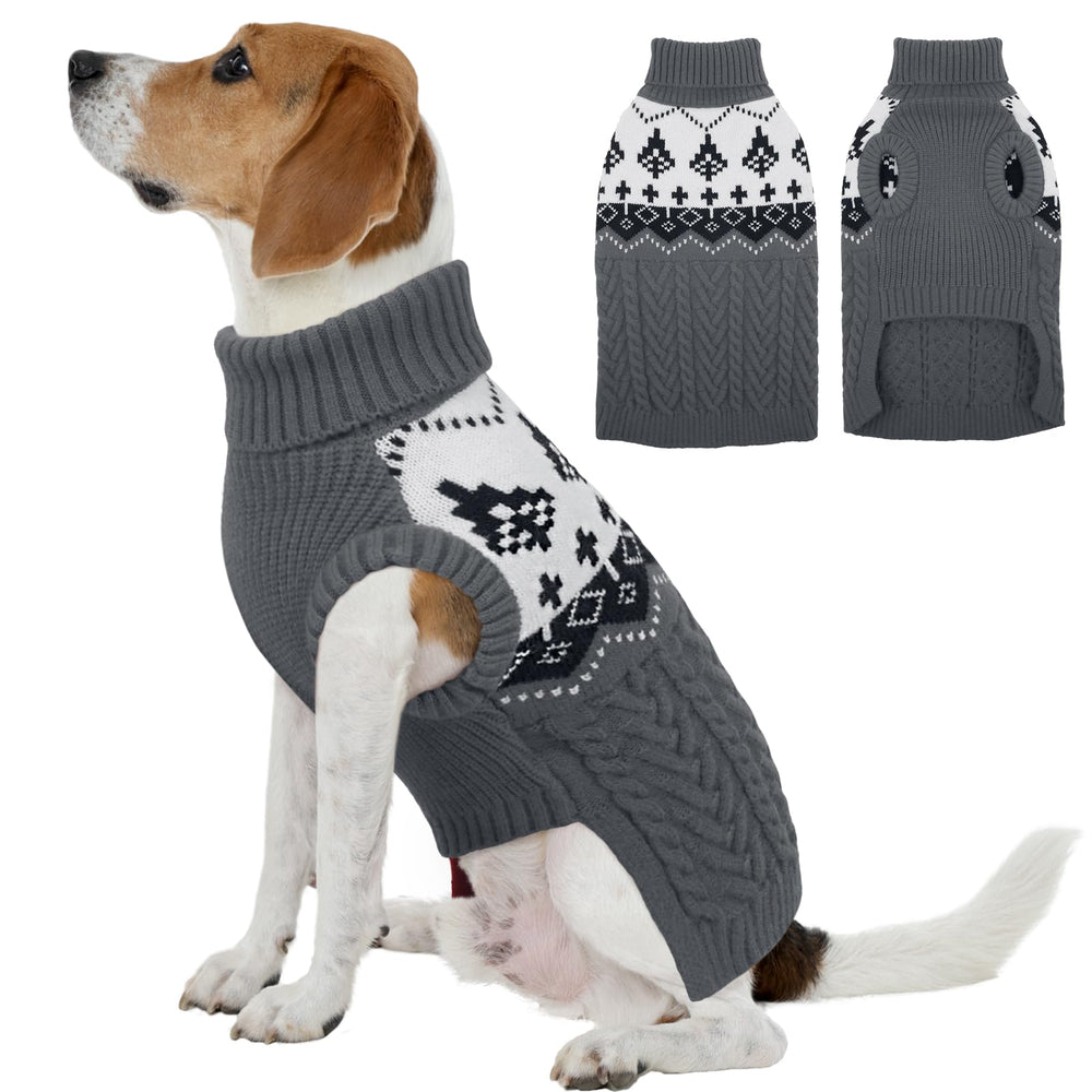 FUAMEY suéter para perro, punto trenzado, abrigo cálido para paseos invernales