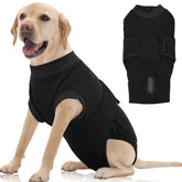 FUAMEY traje de recuperación para perro visto frontal, protege la piel tras cirugía.