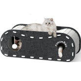 Cama para gatos FUKUMARU en gris, vista general para descanso y observación.