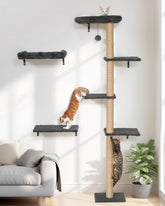 Cama de pared FUKUMARU para gatos con cojín suave, descanso cómodo.
