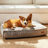 Cama para perros FUKUMARU corduroy grande, acolchado suave para siestas largas.