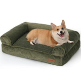 Cama de perro FUKUMARU en pana impermeable para comodidad y limpieza.