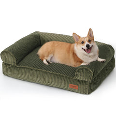 Cama de perro FUKUMARU en pana impermeable para comodidad y limpieza.