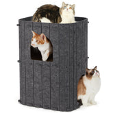 FUKUMARU nido para gatos interiores con dos niveles, ideal para descanso y juego.