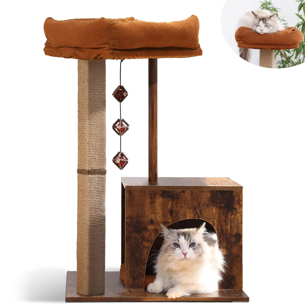 FUKUMARU poste-cuadrado para gato, soporte estable para trepar y rascar en casa.