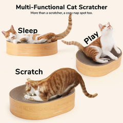FUKUMARU rasca-gato-ergonómico-oval: diseño que facilita rascar con comodidad.