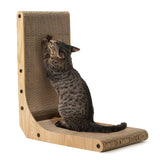 Rascador FUKUMARU de esquina L para gatos, protege muebles.