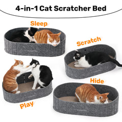 Rascador FUKUMARU para gatos, diseño dos-en-uno, rascar y descansar.