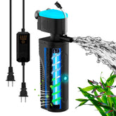 FUMAK filtro acuario con aeración en acción mejora oxigenación y circulación.