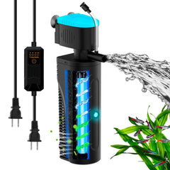 FUMAK filtro acuario con aeración en acción mejora oxigenación y circulación.