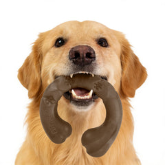 Funnbite hueso nylon curvado con aroma a tocino para masticar duradero.