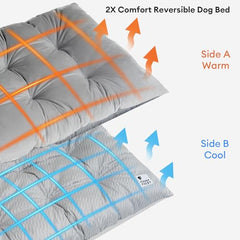 FUNNY FUZZY cama para perro, cara doble para frío y calor.
