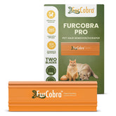 FURCOBRA Pro removiendo pelo de mascota con ángulo de 45 grados para mejor recogida
