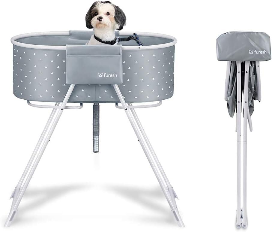 Bañera para perros Furesh Little Dipper con acceso 360 grados para baño cómodo