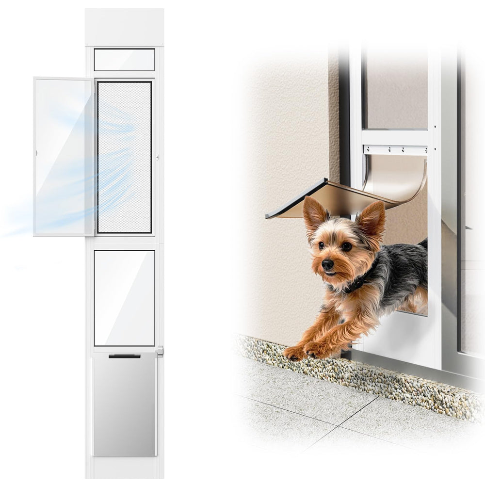 FurrFinesse puerta con pantalla de verano para puerta deslizante, mejora ventilación.