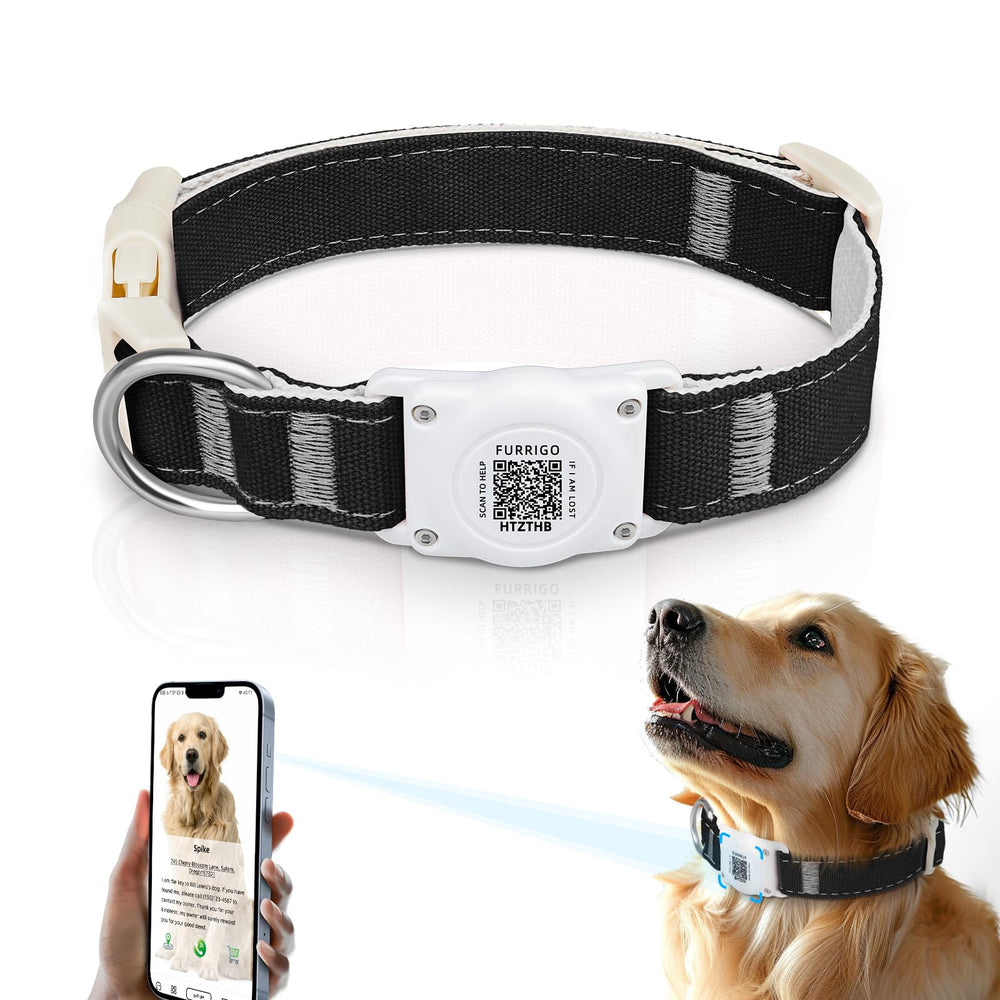 Collar Furrigo con AirTag integrado, diseño compacto para localizar a tu perro.