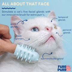 Furr&Purr diseño ergonómico de dedo para comodidad en el cepillado.