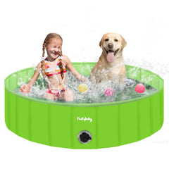 furrybaby piscina-perro-plegable con plato rígido para juego estable al aire libre.