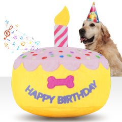FurtasticFinds torta de cumpleaños para perros de 5,9 pulgadas con música
