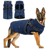 FURTIME abrigo para perros con arnés incorporado, ideal para paseos seguros en frío.