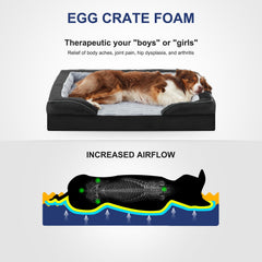 Cama con bordes acolchados FURTIME para perro XL, favorece varias posturas de descanso.