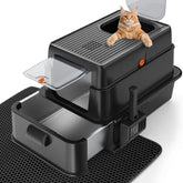 FURTIME caja-arena acero inoxidable con tapa deslizable para limpieza rápida
