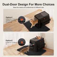 FURTIME caja-arena control de olores con compartimento de carbón de bambú