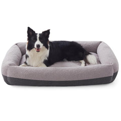 Cama para perros FURTIME lavable gris, tamaño grande.