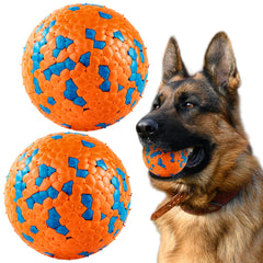 Bola FUSOTO naranja para perros, ideal para lanzamiento y juego activo.