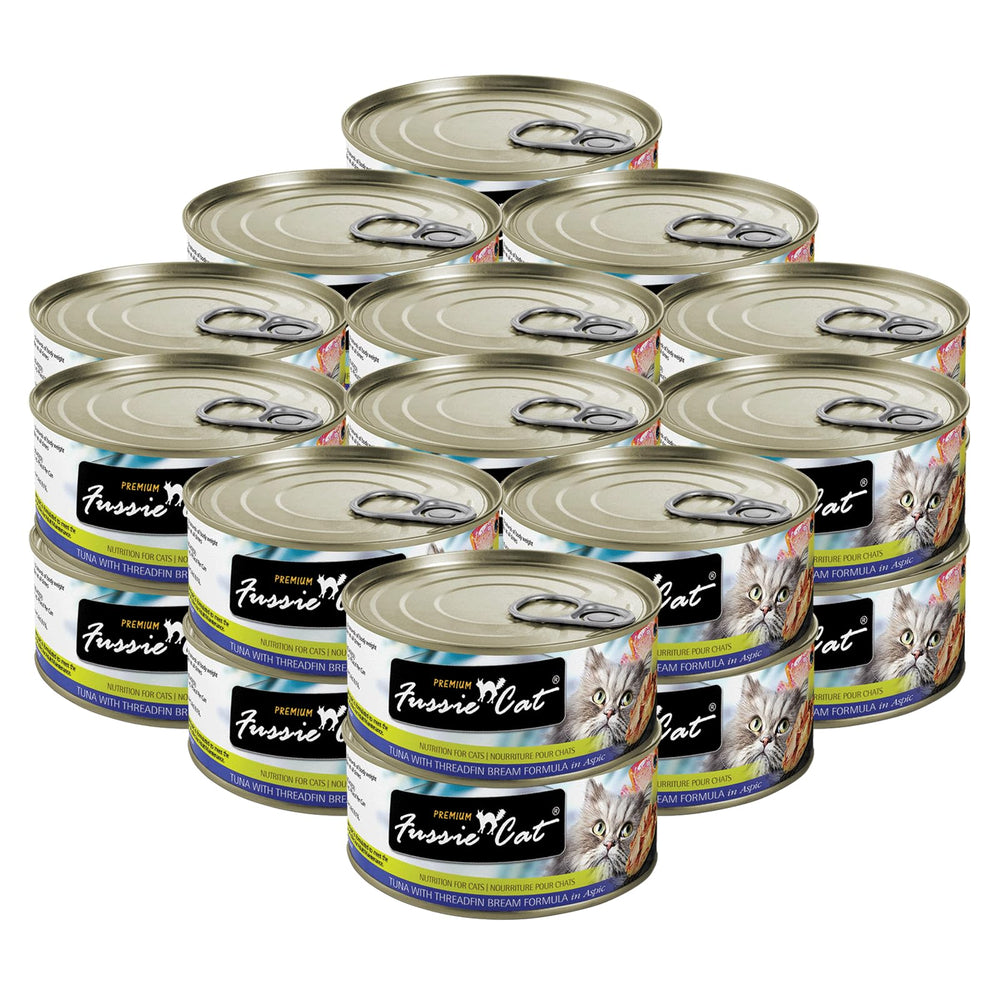 Fussie Cat; atún-besugo-en-aspic; trozos jugosos para la comida diaria del gato