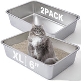 Bandeja FUTAM con bordes altos para evitar derrames en gatos grandes.
