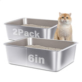 FUTAM caja de arena para gatos, frente, resistente y fácil de limpiar.