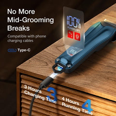 Cortapelos silencioso y de bajo vibración para grooming calmado.