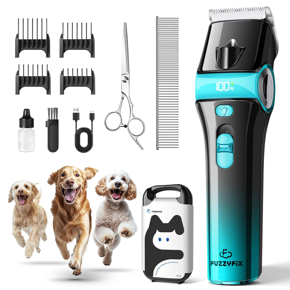 Corte preciso con la cuchilla 5 en 1 de FuzzyFix para perros.