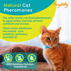 Primer plano de feromonas sintéticas en collar FuzzyMilky para tranquilidad.